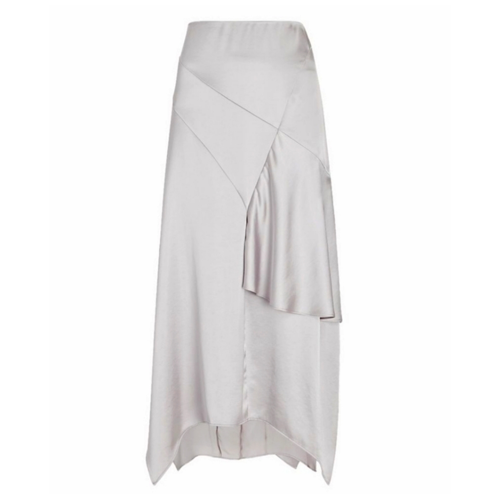 Express Silver Asymmetrical  Maxi Skirt Size S